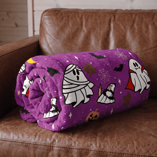 Halloween BooBillows - Purple | Luxury Human & Dog Blanket