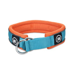 4cm Slip on Collar | Soft Padded & Reflective - Light Blue & Orange v2.0