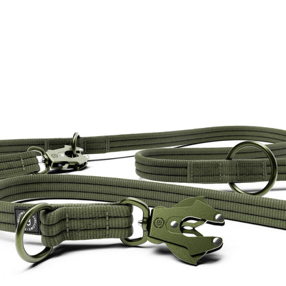 Lightweight Training Double Ended Dog Lead | 2m Length - Khaki