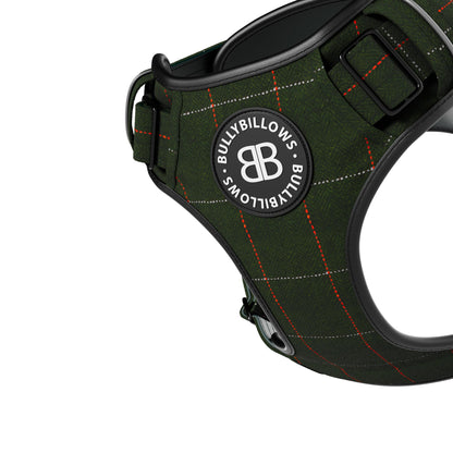 Premium Comfort Tweed Harness | Non Restrictive & Adjustable - Forest Green