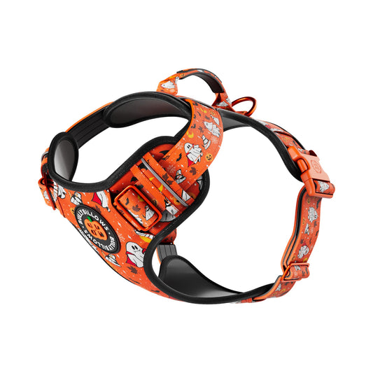 Comfort Premium Harness | Non Restrictive - Halloween BooBillows - Orange