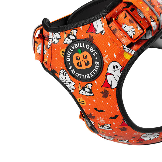 Comfort Premium Harness | Non Restrictive - Halloween BooBillows - Orange