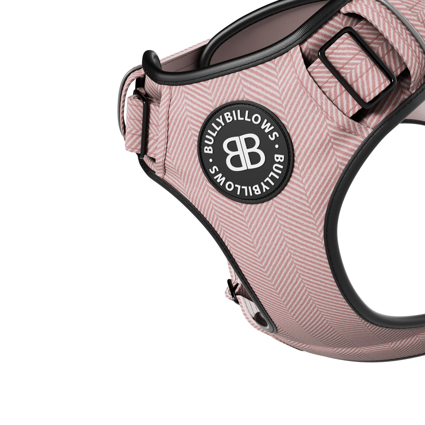 Premium Comfort Herringbone Harness | Non Restrictive & Adjustable - Soft Pink