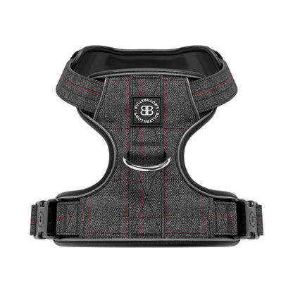 Premium Comfort Tweed Harness | Non Restrictive & Adjustable - Stone Grey