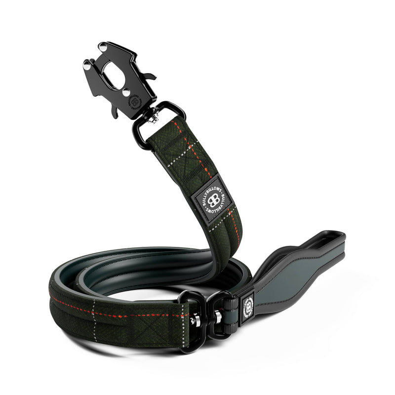 Tweed RR Nylon Combat Lead 1.2m | Foam & Neoprene Padded with Soft Handle - Forest Green
