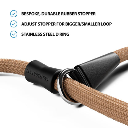Slip Lead | Anti-Pull & Anti-Choking Training Lead - Dark Military Tan