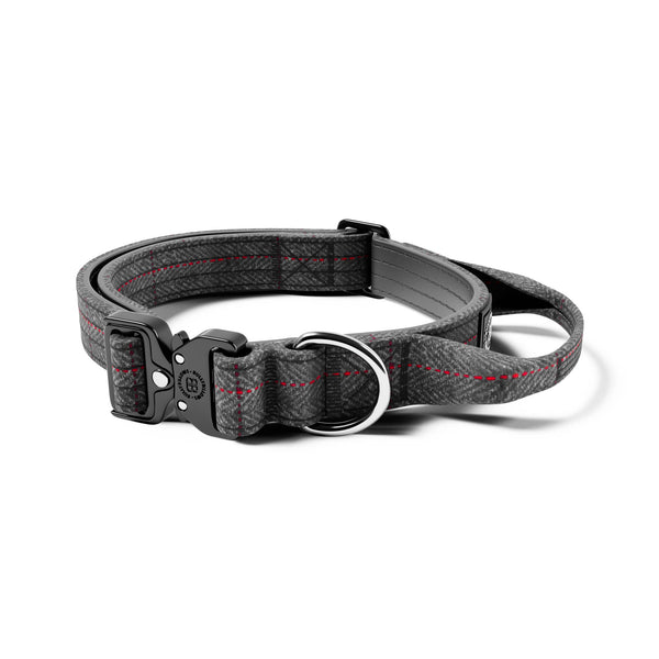 2.5cm Tweed Combat® Collar | With Handle & Rated Clip - Stone Grey