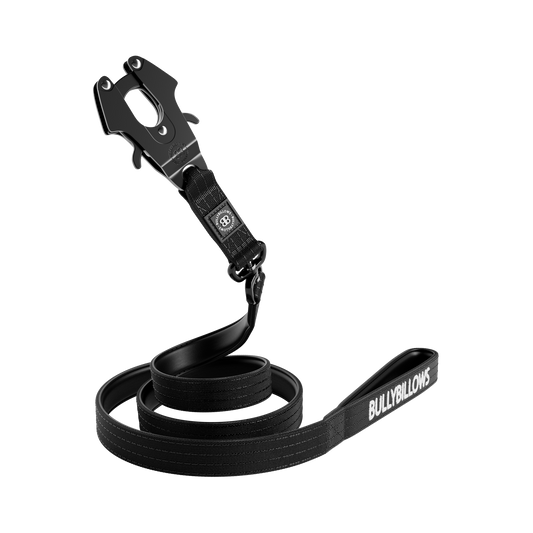 1.4m Swivel Combat Lead | Neoprene Lined, Secure Rated Clip with Soft Handle - Black