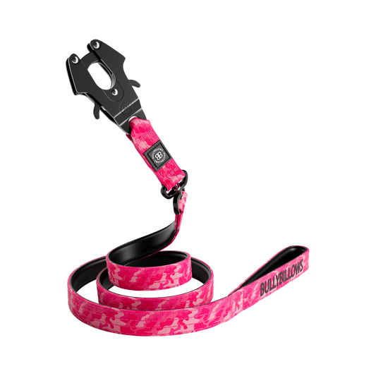 1.4m Swivel Combat Lead | Neoprene Lined, Secure Rated Clip with Soft Handle - CAMO Bubblegum