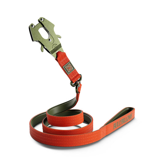 1.4m Lighter Swivel Combat Lead | Anti-Tangle & Secure Clip - Burnt Orange X Khaki