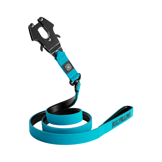 1.4m Swivel Combat Lead | Neoprene Lined, Secure Rated Clip with Soft Handle - Light Blue