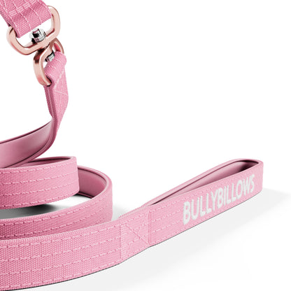 1.4m LIGHTER Swivel Combat Lead | Neoprene Lined, Secure Rated Clip with Soft Handle - Pink x Pink