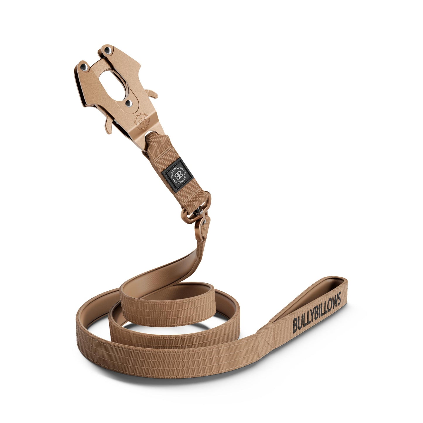 1.4m LIGHTER Swivel Combat Lead | Neoprene Lined, Secure Rated Clip with Soft Handle - Tan x Tan