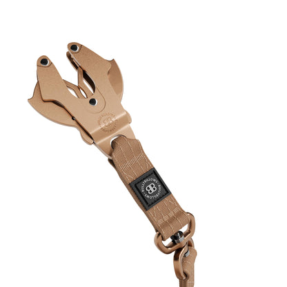 1.4m LIGHTER Swivel Combat Lead | Neoprene Lined, Secure Rated Clip with Soft Handle - Tan x Tan