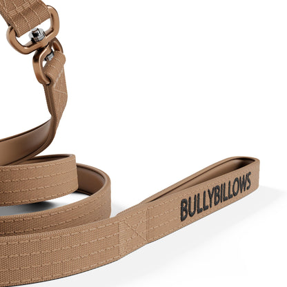 1.4m LIGHTER Swivel Combat Lead | Neoprene Lined, Secure Rated Clip with Soft Handle - Tan x Tan