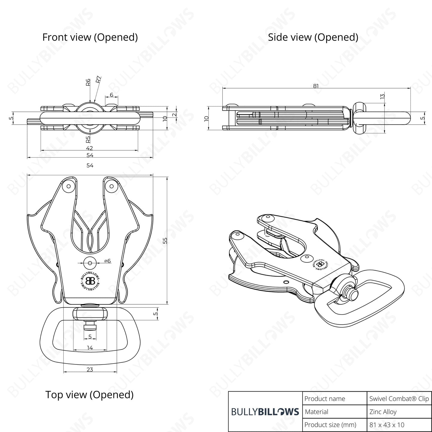 Ladder Combat® Lead - Multiple Handles - Carminerose v2