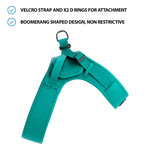 Boomerang Harness - Non Restrictive, Lightweight, Small - Medium Breeds - Teal
