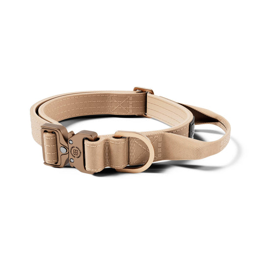 2.5cm LIGHTER Combat® Collar | With Handle & Rated Lightweight Clip - Tan x Tan