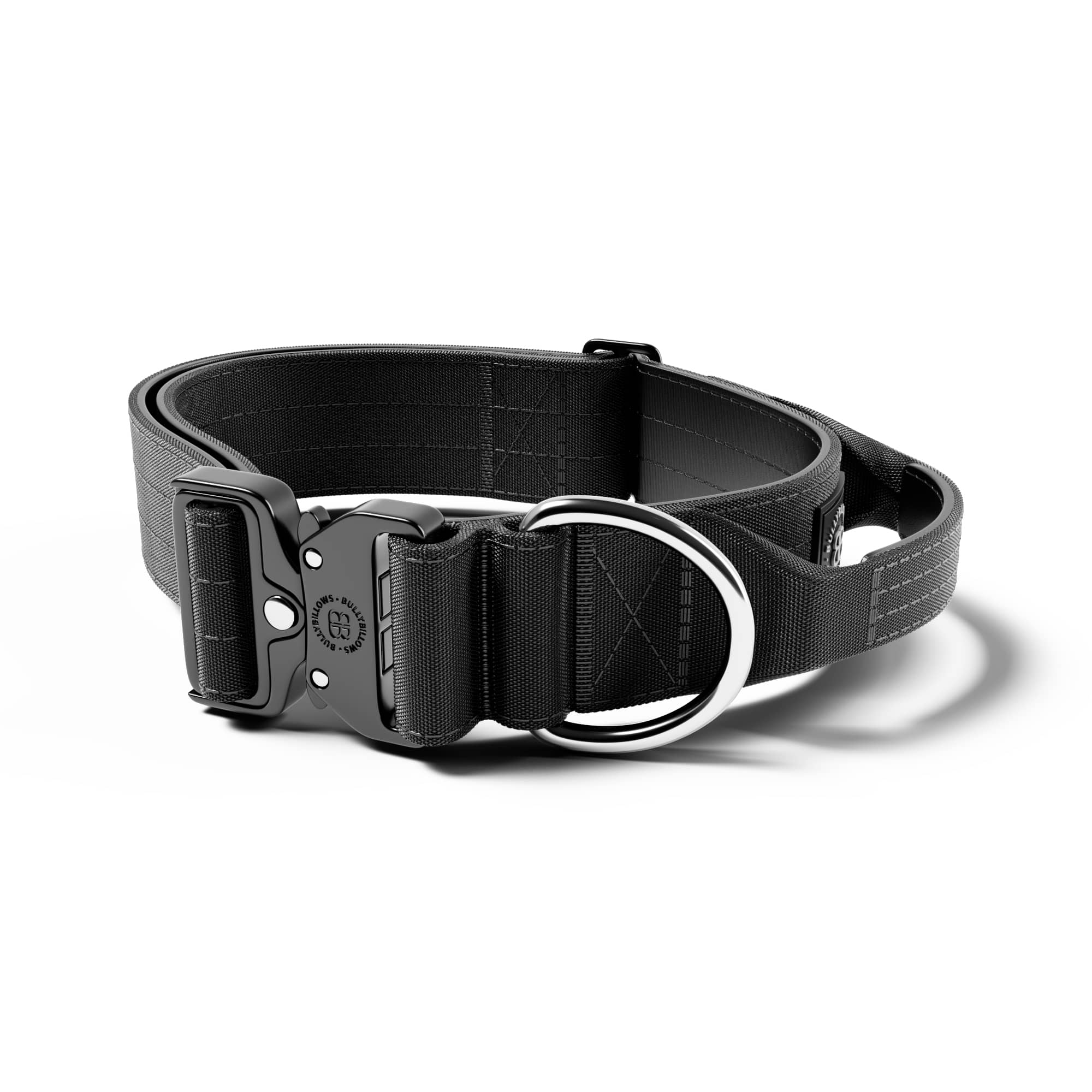 5cm Combat Collar With Handle Rated Clip Black v2.0 BullyBillows Wholesale